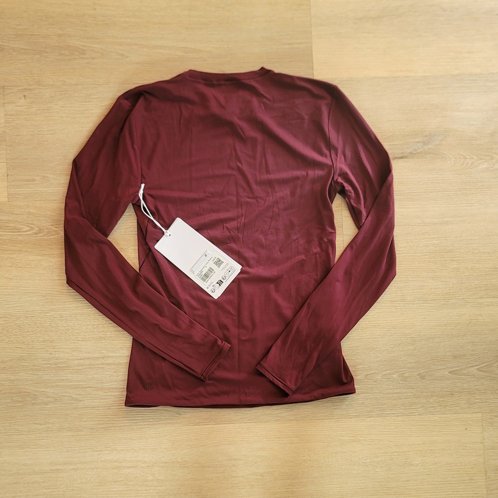 NEW Lululemon Wundermost Ultra-Soft Nulu Crewneck Long-Sleeve Shirt Garnet Small - Picture 7 of 7